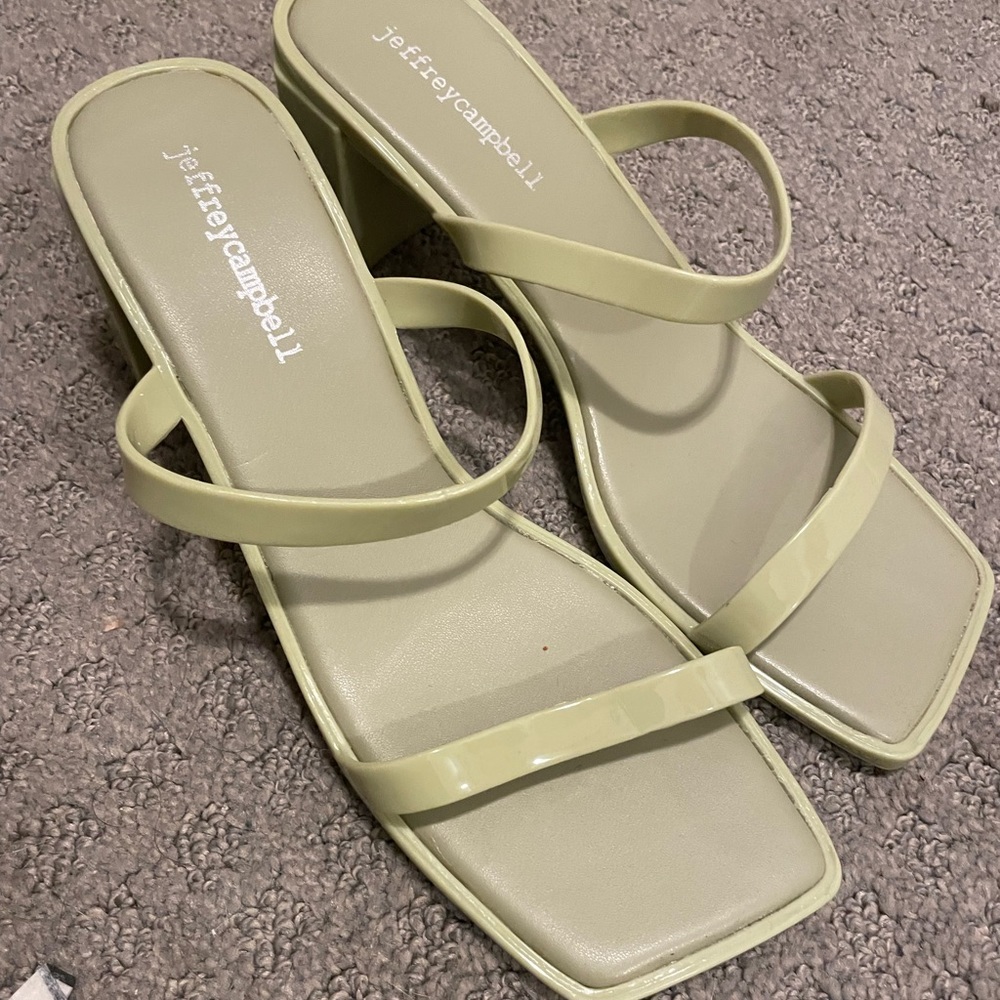 Jeffrey Campbell green strap sandals